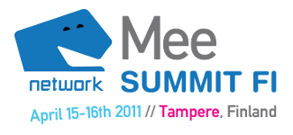 Logo MeeGo Summit FI // April 15-16th 2011 // Tampere, Finland